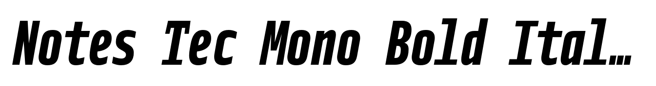 Notes Tec Mono Bold Italic